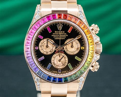 rose gold rainbow rolex